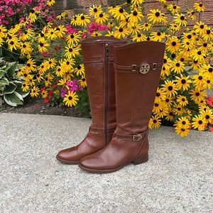 Tory Burch riding boot, brown, leather, size 8. Excellent condition, Brazil made
